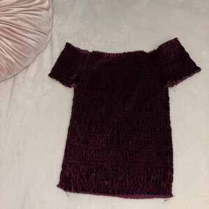 Off-Shoulder Burgundy Top